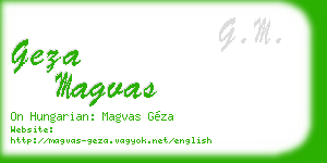 geza magvas business card